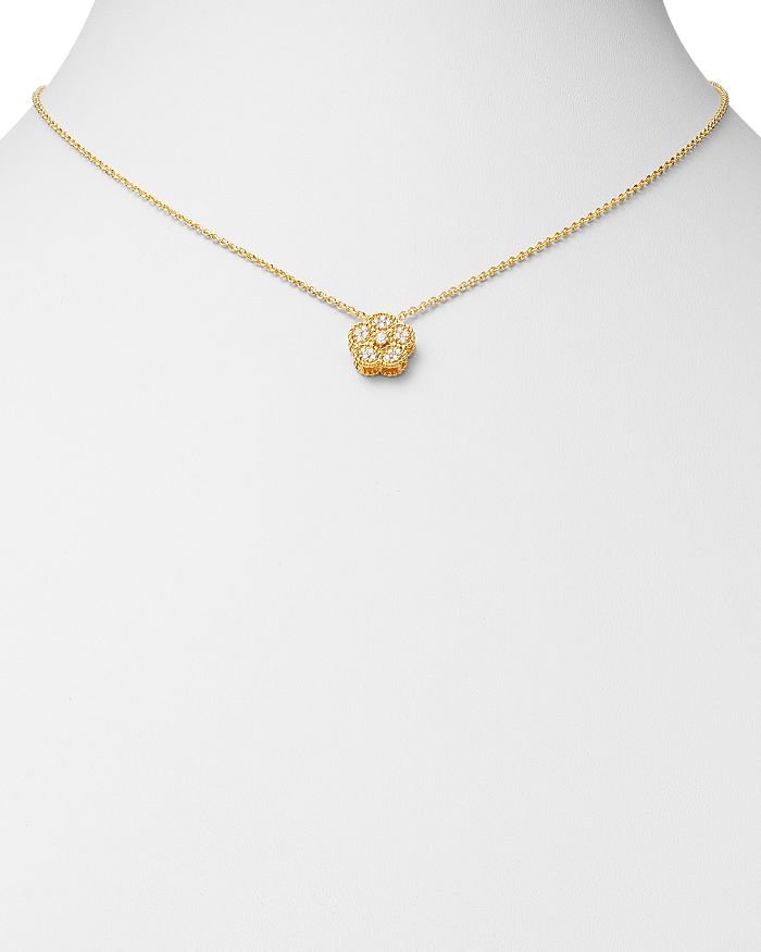 Shop Roberto Coin 18k Yellow Gold Daisy Diamond Pendant Necklace, 17.5 - 100% Exclusive In White/gold