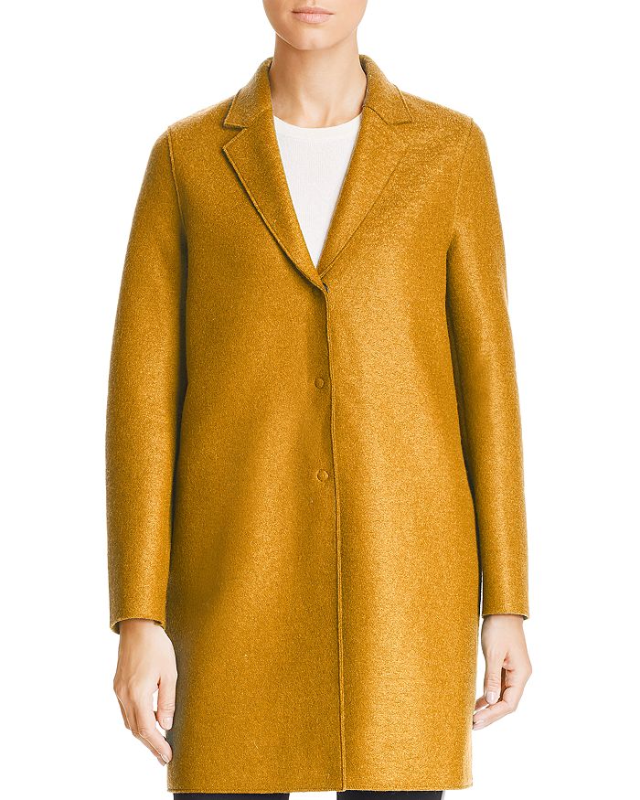 Harris Wharf Virgin Wool Overcoat In Golden Yellow