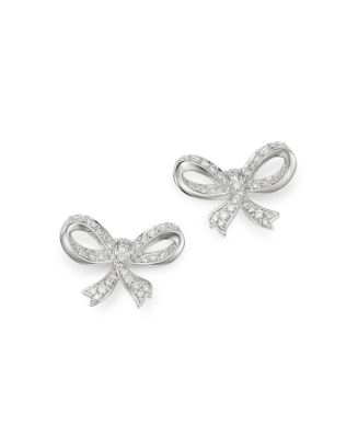 Bloomingdale's Diamond Bow Stud Earrings in 14K White Gold, 0.65 ct. t ...