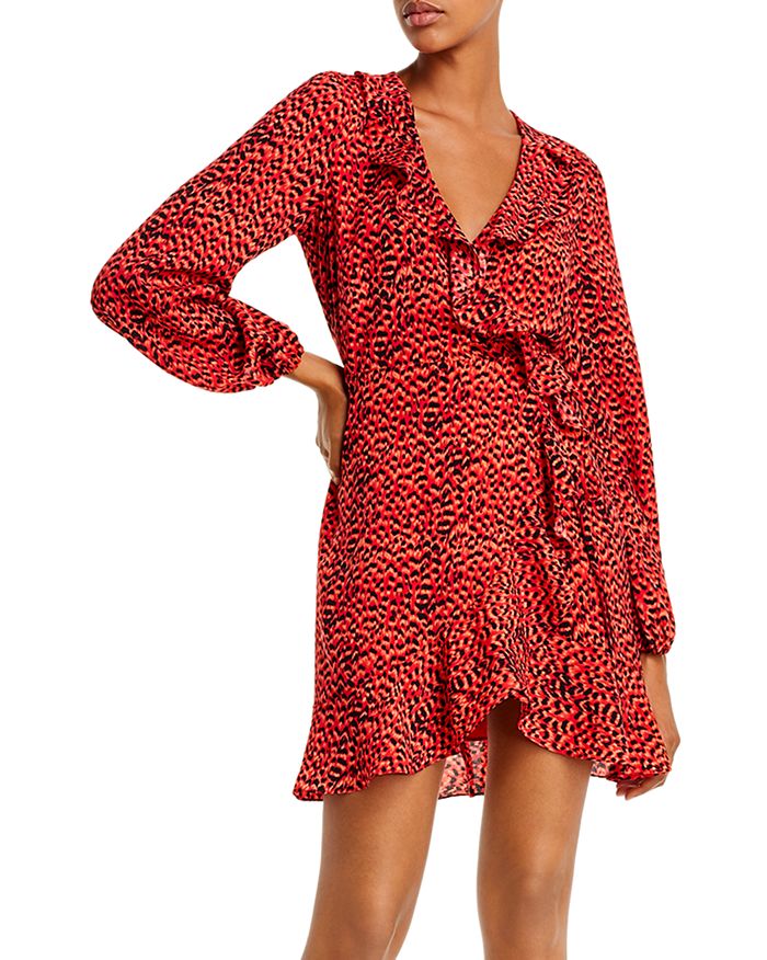 Bardot leopard wrap hotsell dress
