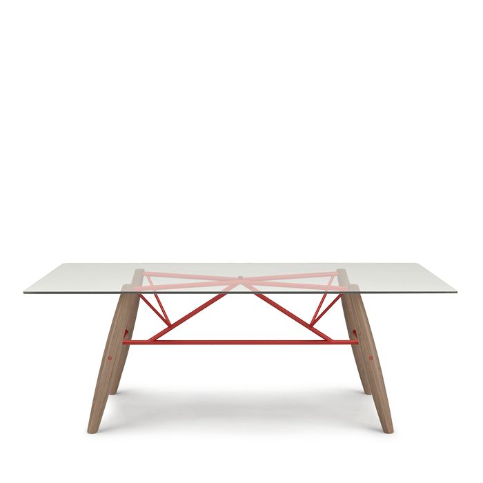 Huppe Connection 84 Glass Top Dining Table In Glass/metal