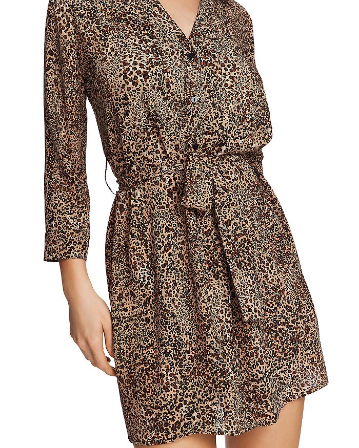 1 State Leopard Muse Patch Pocket Shirt Dress In Caramel Multi ModeSens