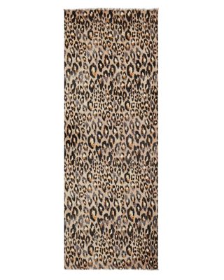 Leopard Print Wool Scarf - Exclusive