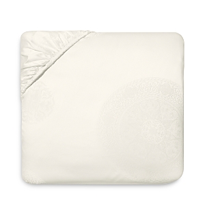Shop Sferra Giza 45 Medallion Fitted Sheet, Cal King In Ivory