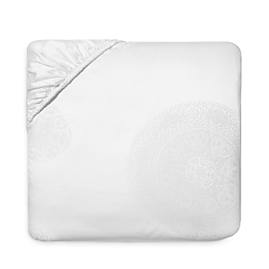 Shop Sferra Giza 45 Medallion Fitted Sheet, Cal King In White