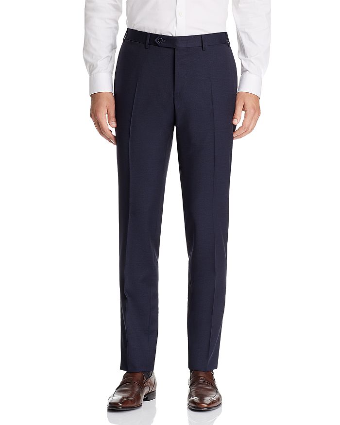 Canali Capri Textured-Weave Slim Fit Dress Pants | Bloomingdale's