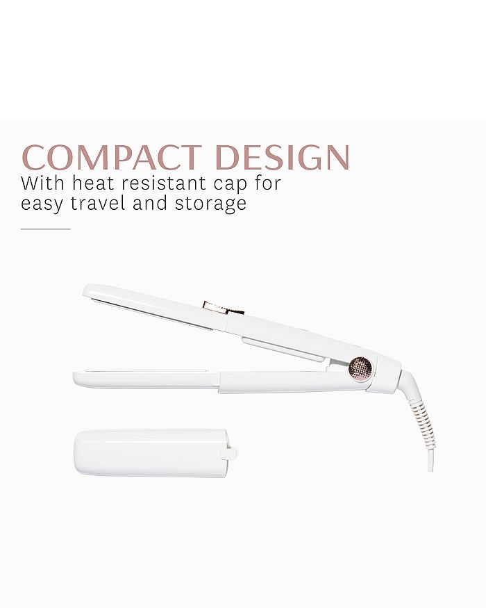 Shop T3 Singlepass Compact Flat Iron In White And Rose Gold
