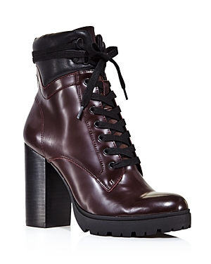 Aqua Women's Laker Stacked Heel Hiker Boots - 100% Exclusive In Burgundy/black