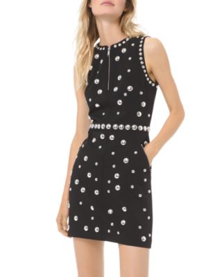 MICHAEL Michael Kors Studded Zip Detail Mini Dress | Bloomingdale's