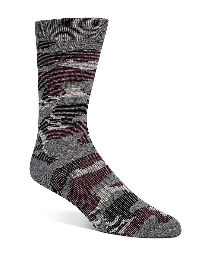 Cole Haan Camouflage-print Socks In Gray