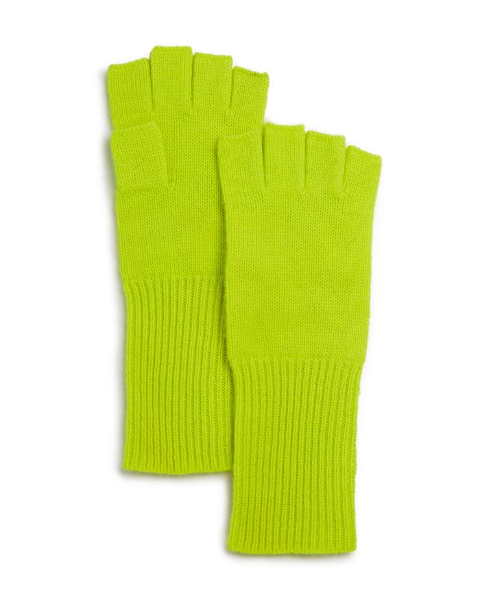 Aqua Cashmere Fingerless Cashmere Gloves - 100% Exclusive In Highlighter Yellow
