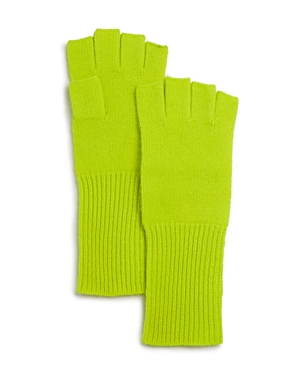 Aqua Cashmere Fingerless Cashmere Gloves - 100% Exclusive (62% Off) Comparable Value $78 In Highlighter Yellow