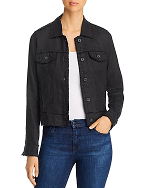 Tommy Bahama Two Palms Raw-edge Linen Jacket In Black