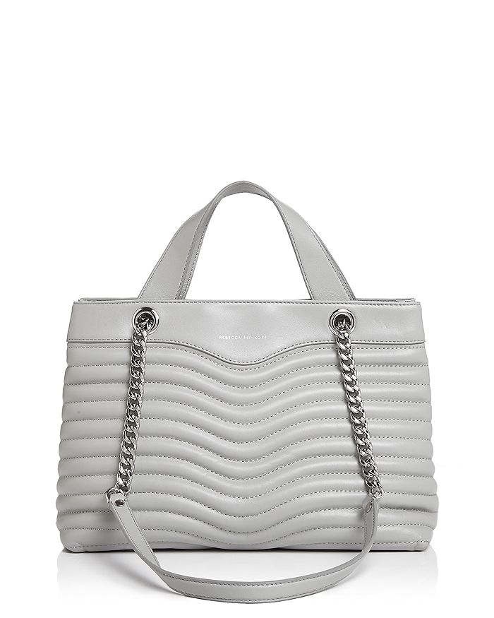 Rebecca Minkoff Mab Quilted Satchel In Perla/silver