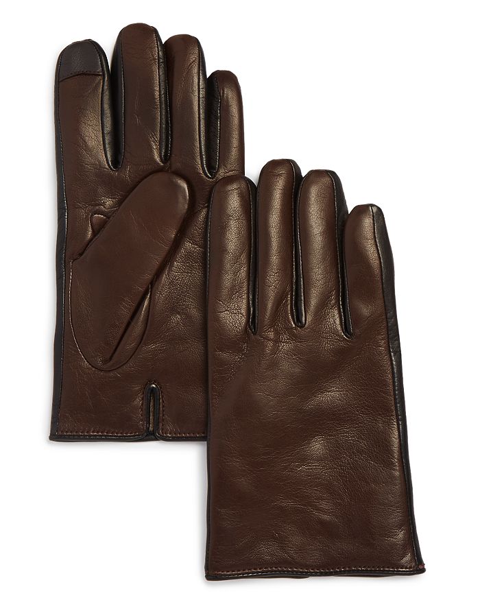 The Men's Store At Bloomingdale's Cashmere-lined Nappa Leather Gloves - 100% Exclusive In Dark Brown / Black