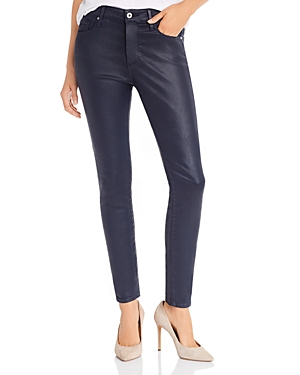 Shop Ag Farrah Faux-leather Skinny Jeans In Leatherette Deep Trenches