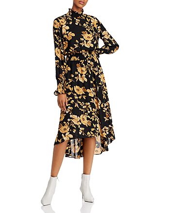 nanette Nanette Lepore - Floral Smocked High/Low Dress
