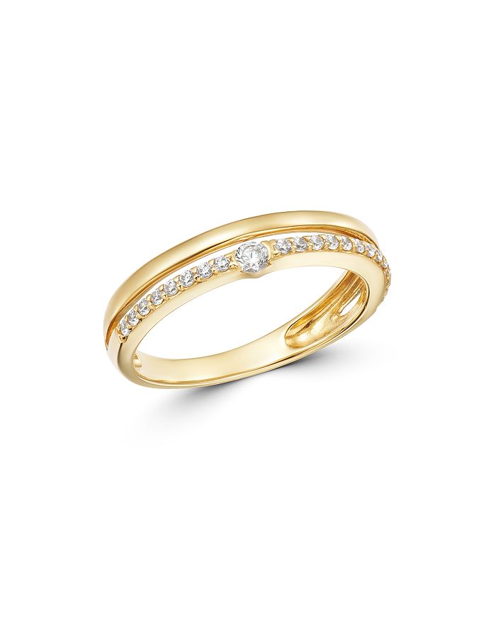 BLOOMINGDALE'S DIAMOND DOUBLE-ROW BAND IN 14K YELLOW GOLD, 0.20 CT. T.W. - 100% EXCLUSIVE,DA10551A1ABG0