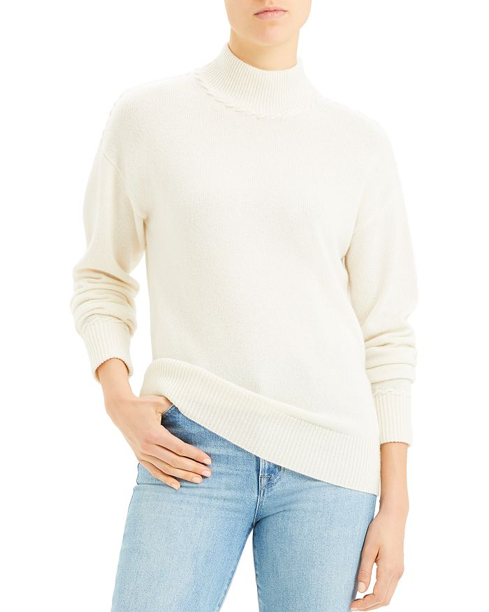 THEORY CASHMERE WHIPSTITCHED TURTLENECK SWEATER,J0818702