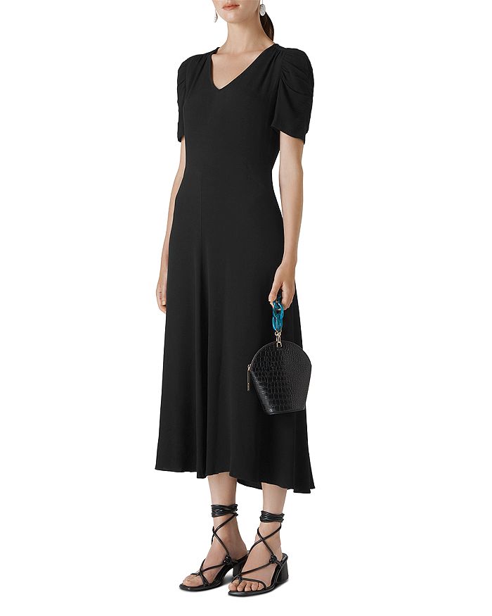Whistles Jolanta Puff Sleeve Midi Dress | Bloomingdale's