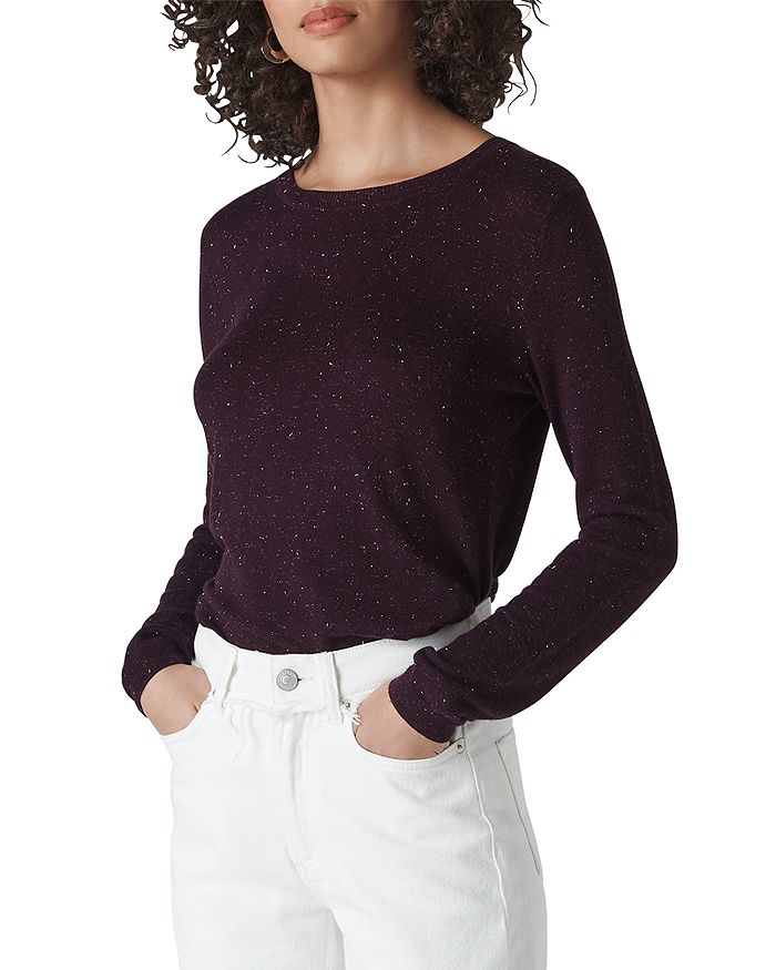 Whistles Annie Sparkle Knit Top In Burgundy