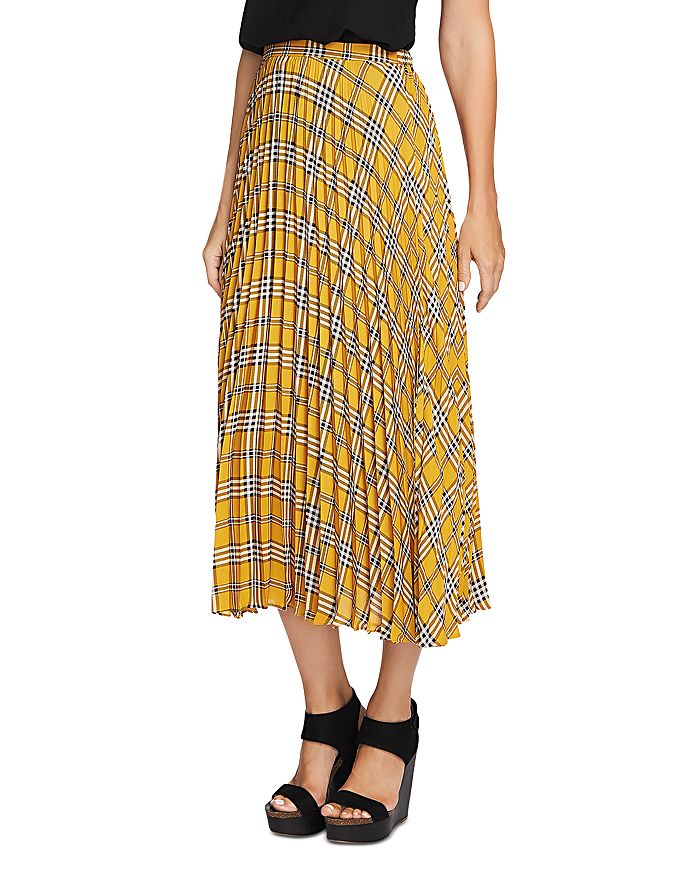 Vince camuto highland online plaid pleated skirt