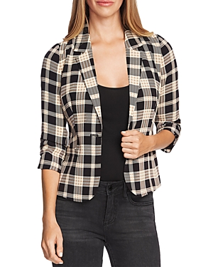 Vince Camuto Blazers Highland Plaid Cropped Blazer