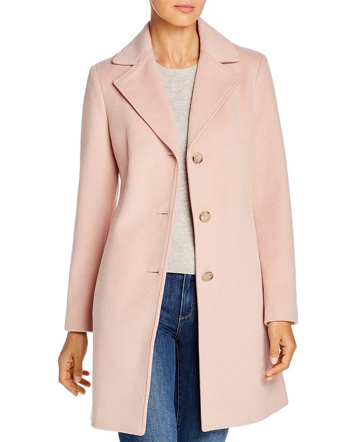 Calvin Klein Single-breasted Button Front Coat In Blush