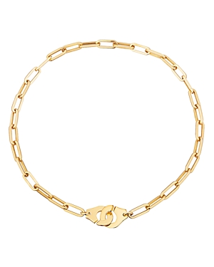 18K Yellow Gold Menottes Chain Link Necklace, 17.5