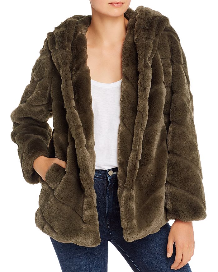 Apparis Genevieve Hooded Faux-fur Coat - 100% Exclusive In Army Green