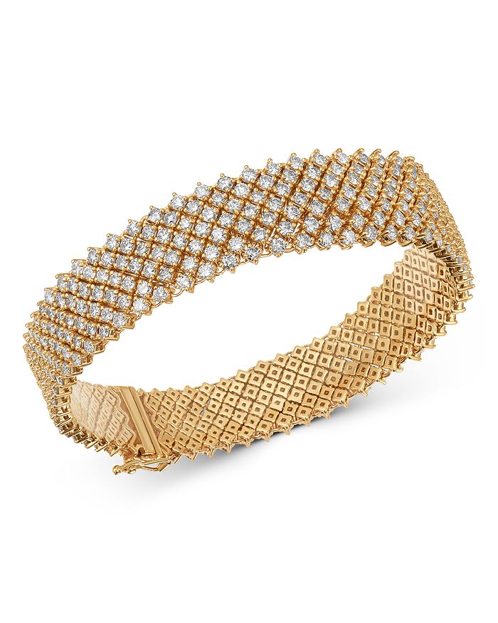 Bloomingdale's Diamond Flexible Statement Bracelet In 14k Yellow Gold, 10.0 Ct. T.w. - 100% Exclusive In White/gold
