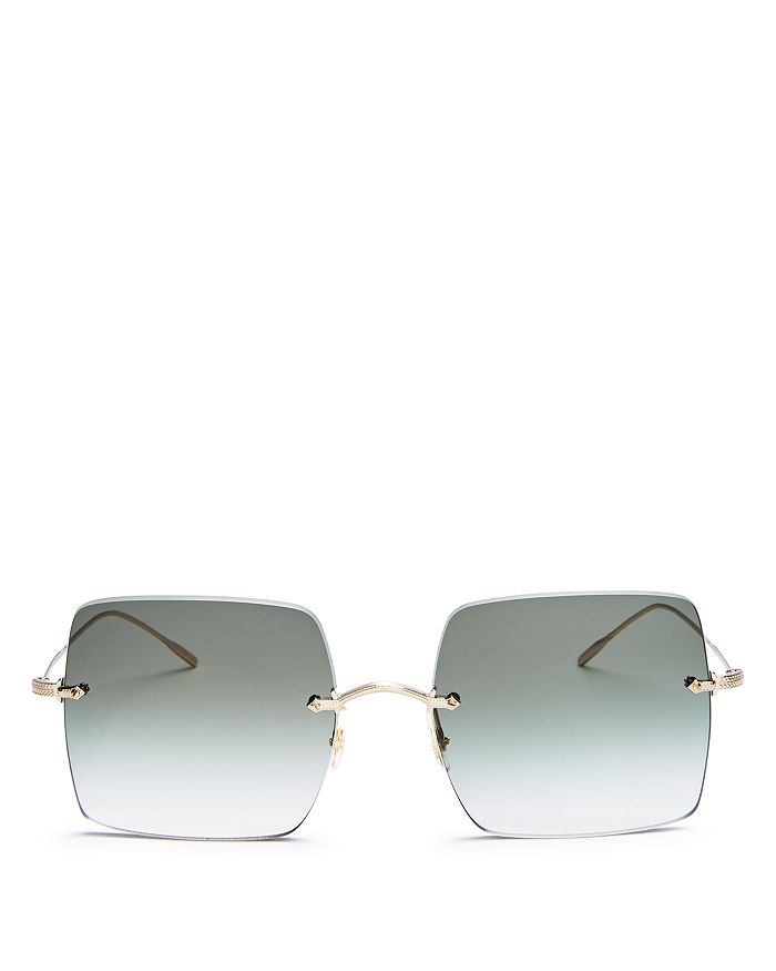 Oliver Peoples Women's Oishe Rimless Square Sunglasses, 57mm In Soft Gold/viridian Gradient