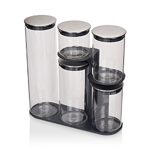 Joseph Joseph Podium 100 5-Piece Glass Storage Jar Set with Stand