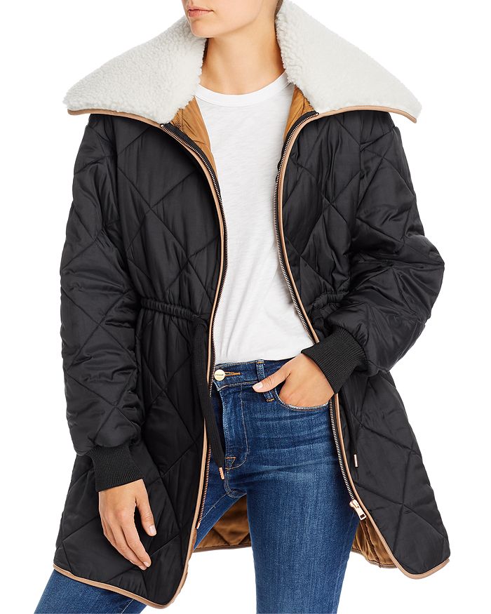 SEE BY CHLOÉ SEE BY CHLOE QUILTED PUFFER COAT WITH SHERPA COLLAR,S20SMA07002
