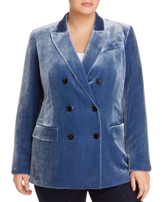 Lafayette 148 New York Plus - Slade Double-Breasted Velvet Blazer