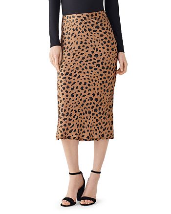 DL1961 x Marianna Hewitt Bank St. Animal Print Silk Midi Skirt ...