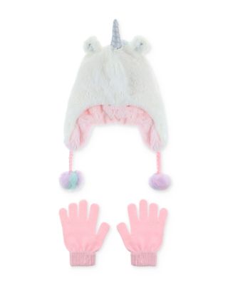 unicorn hat and glove set