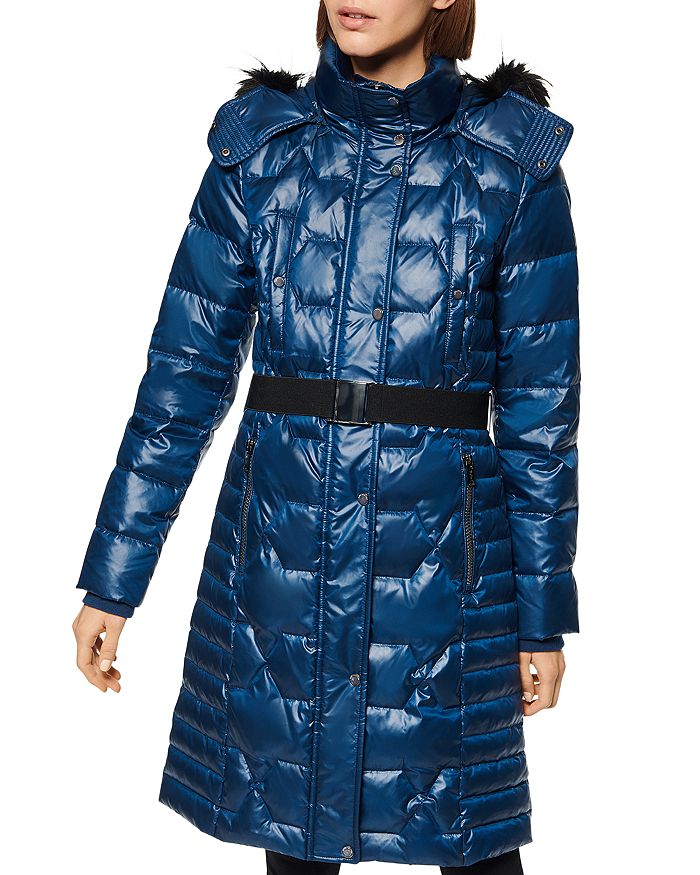 MARC NEW YORK FAUX FUR-TRIM BELTED PUFFER COAT,MW9AD456
