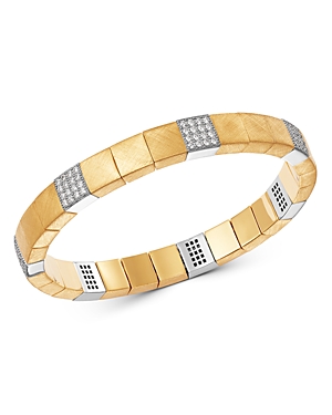 18K Yellow & White Gold Scacco Stretch Bracelet with Diamonds