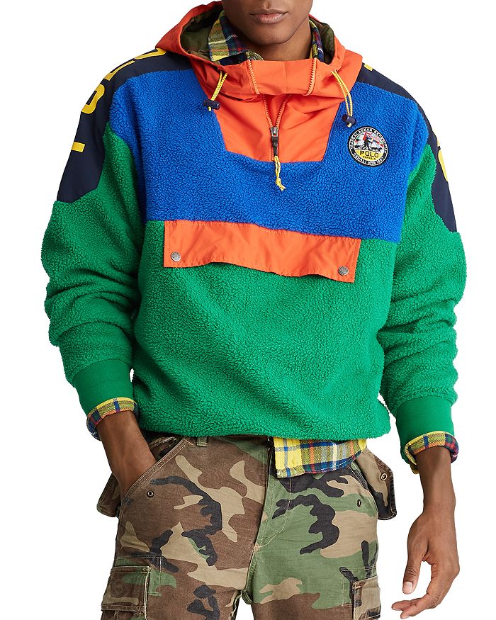 Polo Ralph Lauren Color Blocked Hybrid Half Zip Hoodie