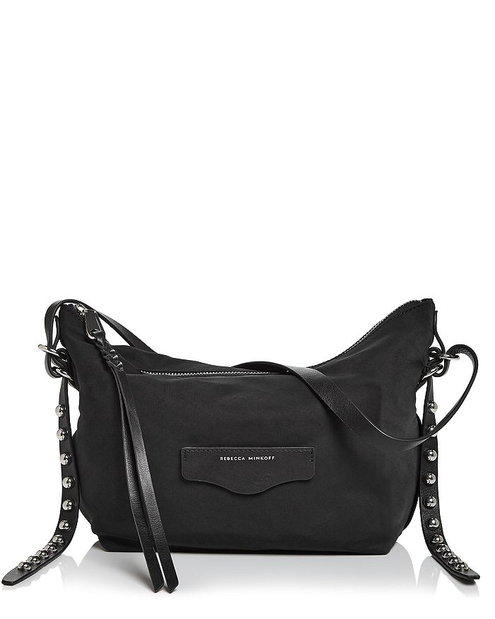 Rebecca Minkoff Bowie Nylon Studded Shoulder Bag In Black silver