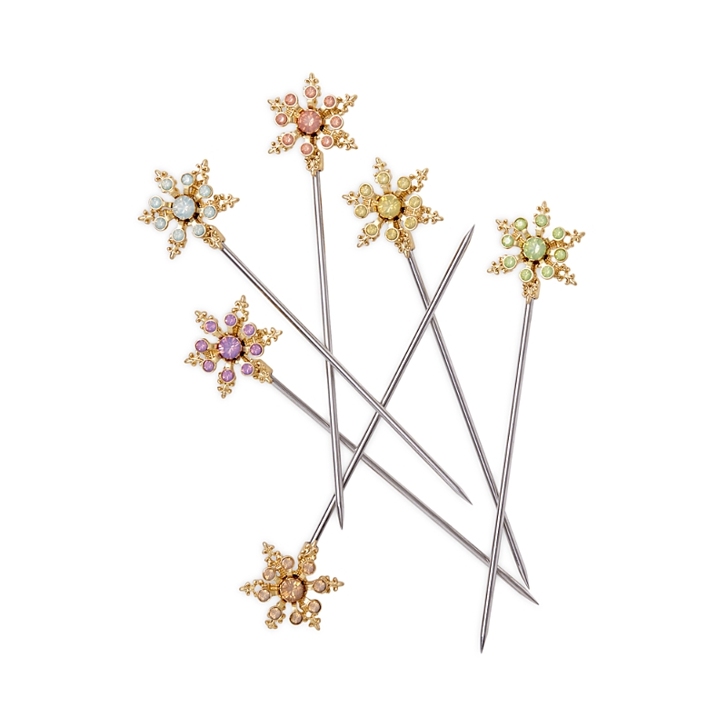 Joanna Buchanan Snowflake Cocktail Picks, Set Of 6 In Multi