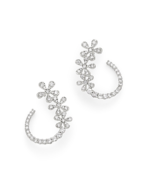 Bloomingdale's Diamond Flower Front-to-Back Earrings in 14K White Gold, 1.0 ct. t.w. - 100% Exclusiv