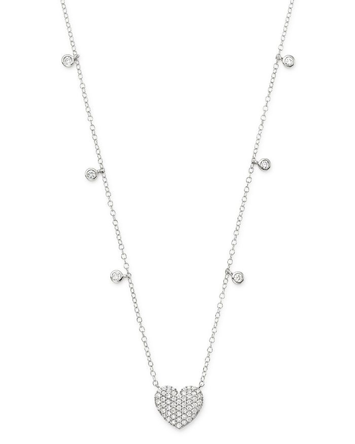 Bloomingdale's Diamond Heart Pendant Necklace In 14k White Gold, 0.50 Ct. T. W. - Exclusive In White