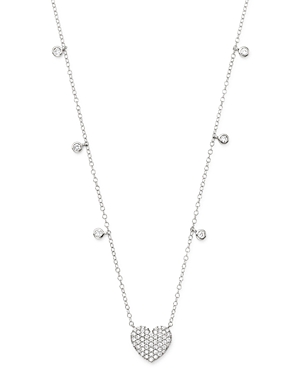 Bloomingdale's Diamond Heart Pendant Necklace in 14K White Gold, 0.50 ct. t.w. - 100% Exclusive