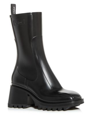Chloe Women's Betty Block Heel Platform Rain Boots