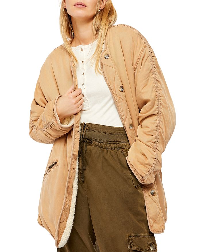 Free People Ivy Sherpa Lined Jacket In Sand ModeSens