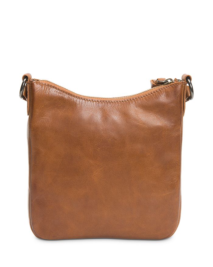 Frye Melissa Medium Leather Wallet Crossbody In Cognac/brass