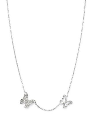 pave diamond butterfly necklace