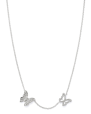 Bloomingdale's Pave Diamond Butterfly Necklace in 14K White Gold, 0.25 ct. t.w. - 100% Exclusive